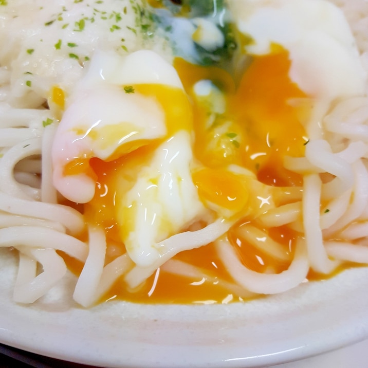 流水麺で(^^)子供が大好き簡単月見とろろうどん♪